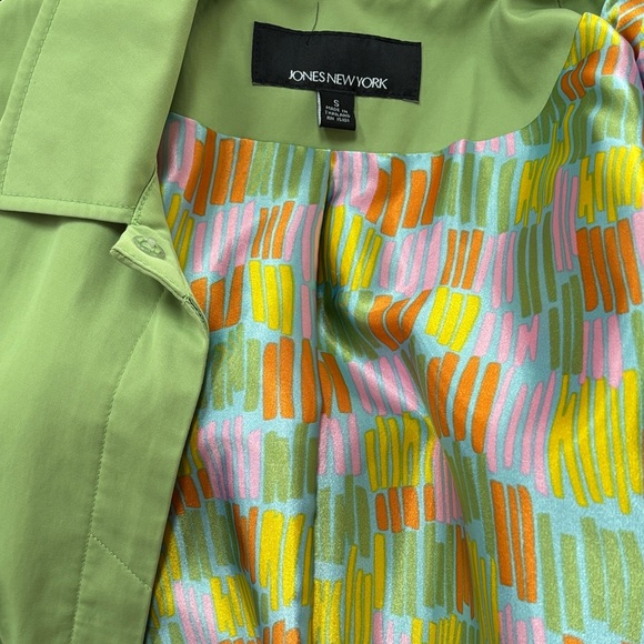 JONES NEW YORK Apple Green Women's Coat with Patterned Lining S - Picture 8 of 8